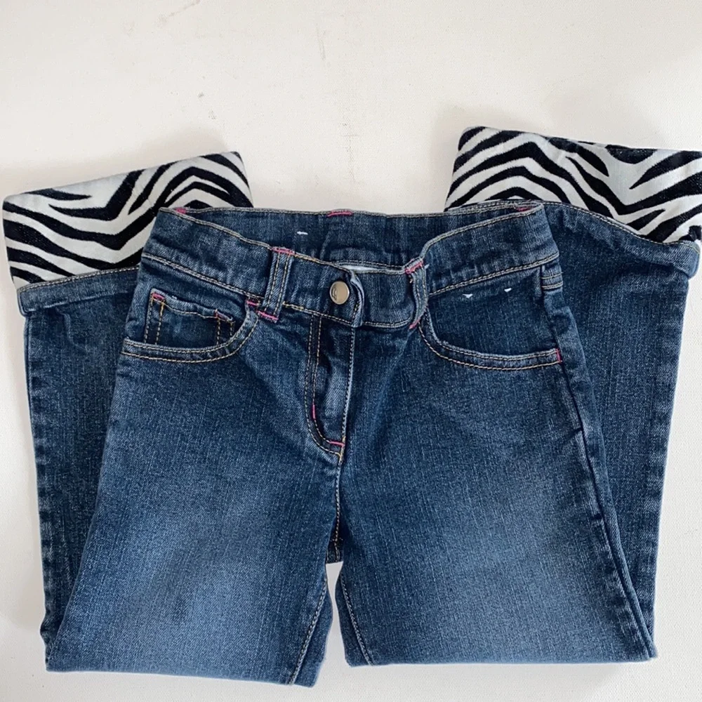 Gymboree Wild One Cuffed Zebra Jeans.